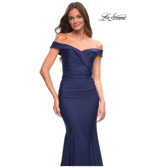 La Femme Off-the-Shoulder Long Formal Gown - Size 10 - New